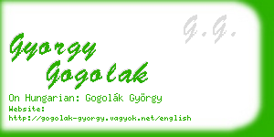 gyorgy gogolak business card
